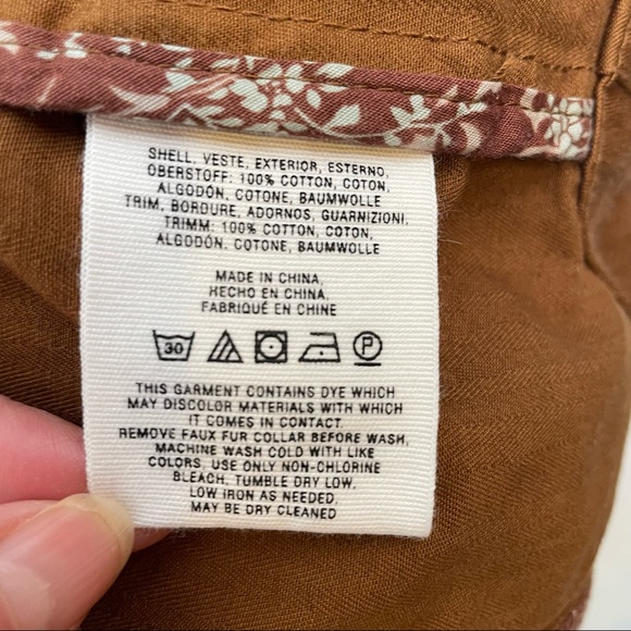 Hei Hei ANTHROPOLOGIE Womens Cargo VEST Faux FUR Removable Collar Size XS Brown - Picture 6 of 13